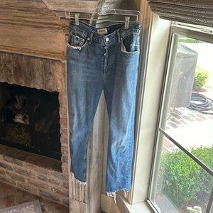 AGOLDE Dark wash denim high rise jeans, 28